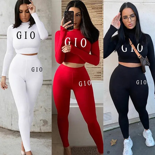 New Fashion Printed Tracksuit Women Sweatshirts and Sweatpants Two Piece Sets Cute Fashion Sets Sexy Yoga Suits Fitness Wear Tights