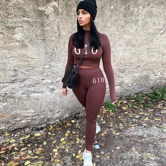 New Fashion Printed Tracksuit Women Sweatshirts and Sweatpants Two Piece Sets Cute Fashion Sets Sexy Yoga Suits Fitness Wear Tights