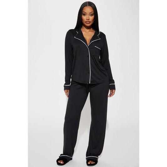 In the Morning PJ Pant Set - Black